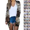 Women's Fashion Casual Floral Print Long Sleeve Midi Cardigan Jacket Tops