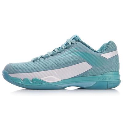 Кроссовки для бадминтона Li Ning Pioneer Fabric Rebound Shock Absorbing Breathable Durable Low-Top Women Shoes Sea-Blue AYAN016-3