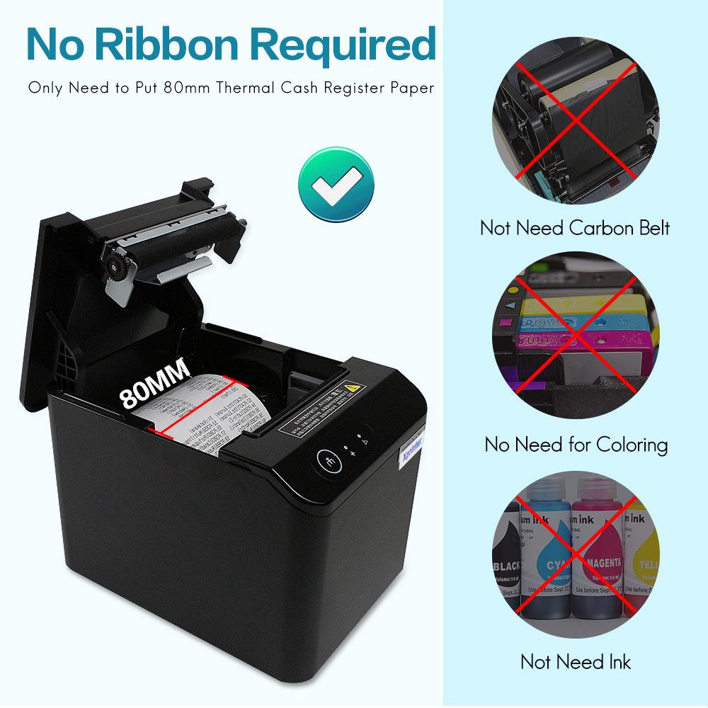 Xinye T80Q 80 мм многопортовый POS-принтер с автоматическим резаком для кухонь