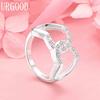 925 Sterling Silver Heart Shaped Ring AAA Zircon Wedding Jewelry