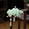 Retro Traditional Flowers  Simulated Pearls Long Tassel Hairpins Hair Sti