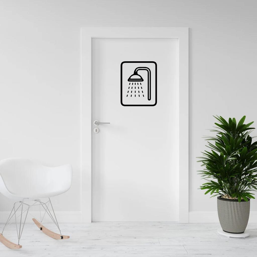 1Pc Stick Figure Shower Head Wall Stickers for Bathroom Door Girls Children Room Decoration Living Room Decor House Wall Decals