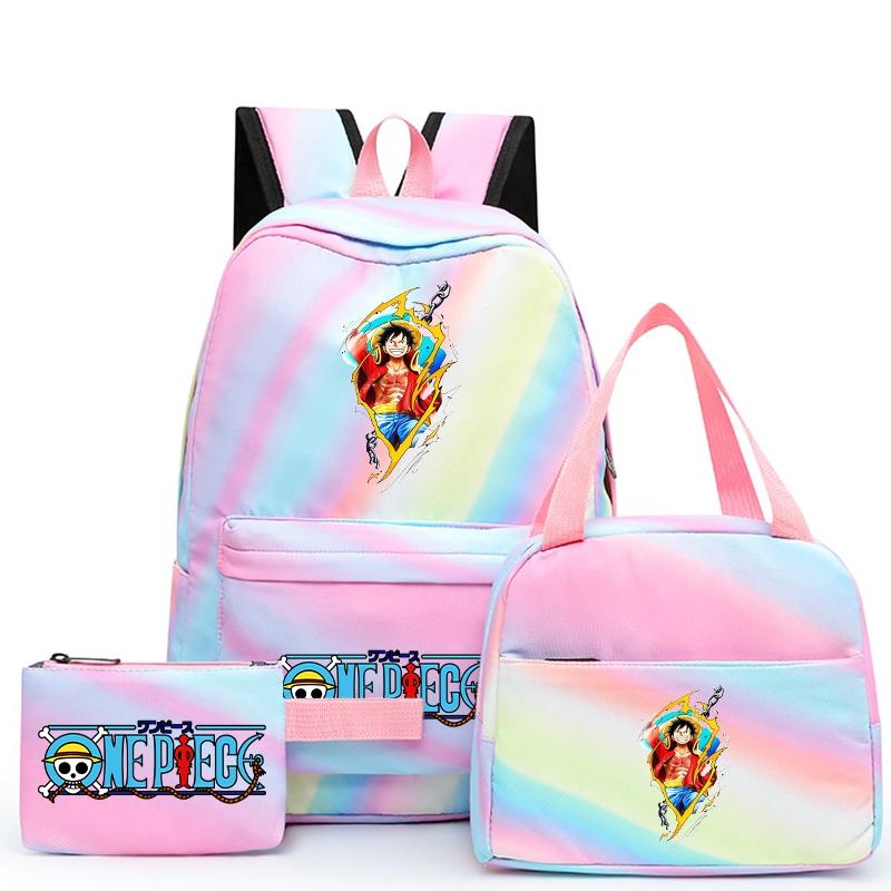 Цельный рюкзак в стиле аниме, 3 шт./компл., рюкзак Back To Schoobag с сумкой для обеда для девочек и мальчиков, студенческая сумка для книг, мужская и женская дорожная сумка Mochila