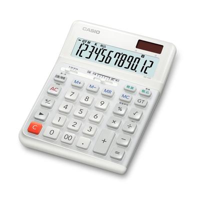 Casio Эргономичный калькулятор с 12-значным дисплеем, функцией расчета времени, настольного типа, сертифицированный Eco Mark и DE-12D-WE-N