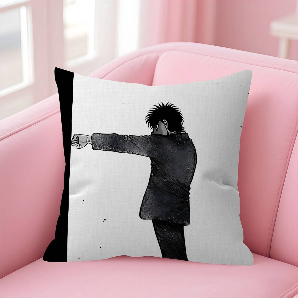Cool HHajime No Ippo Comics Pillow Covers Cartoon Sofa Decorative Home Doublesided Printing Short Plush Cute Cushion Cover