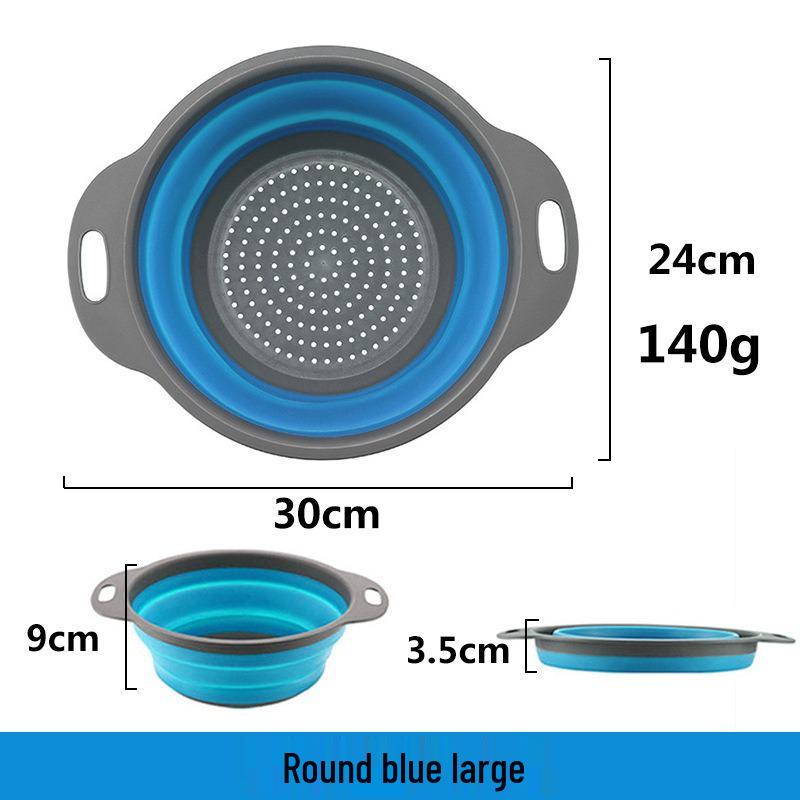 Adjustable Silicone Telescopic Folding Drain Basket for Vegetables