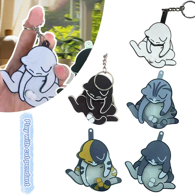 Творческий брелок-подвеска в виде яйца-кошки, милый и забавный вращающийся акриловый брелок для сумки, аксессуар для женщин, брелок для сумки