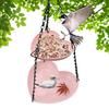Hanging Bird Feeder for Outdoors Two-Tier Wild Bird Feeder Heart Shaped Seeds And Water Feeder Tray for Outside Garden Patio Deck Yard