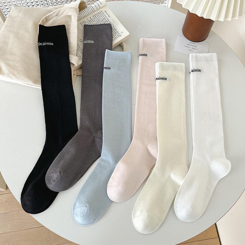 Женские компрессионные носки из чистого хлопка длиной до колена и голени — весна-зима