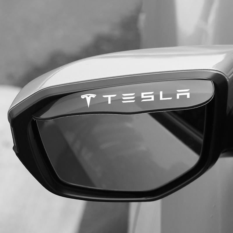 2 шт. Боковые зеркала заднего вида автомобиля Дождевая накладка Солнцезащитный козырек Защита-бровь Для Tesla Model 3 S X Y Style Roadster Invader Coil Mod WYE K80