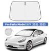 Для Tesla Model 3/Y 2025 Автомобильный солнцезащитный козырек на передний экран Автомобильный солнцезащитный козырек на лобовое стекло Теплоизоляция Летний солнцезащитный козырек Защитная шторка на окно