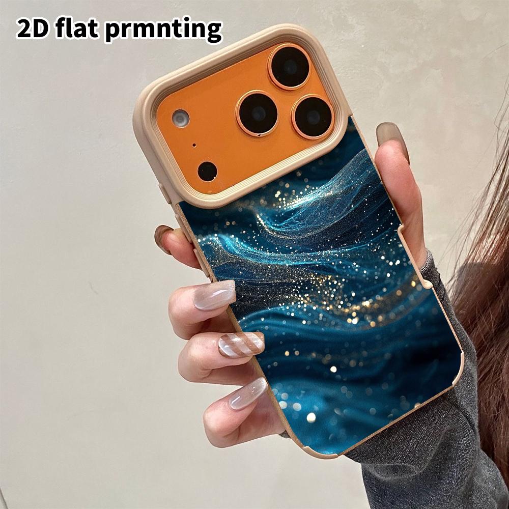 Phone Case: 2D flat lambskin suitable for iPhone 18 17 16 15 14 13Pro protective case, wave shell, soft and misty, Christmas and Halloween gifts