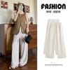 High-quality Linen Cotton White Wide-leg Pants Women's Summer New Loose Straight Casual Pants Slim Lazy Wind Mopping Pants