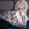 Marushin Long Blanket with Tom and Jerry Casual Storage Bag Winter Product 4105085000 Patch, Included, Compact, Cute, Fluffy, Stylish, Warmer, Number