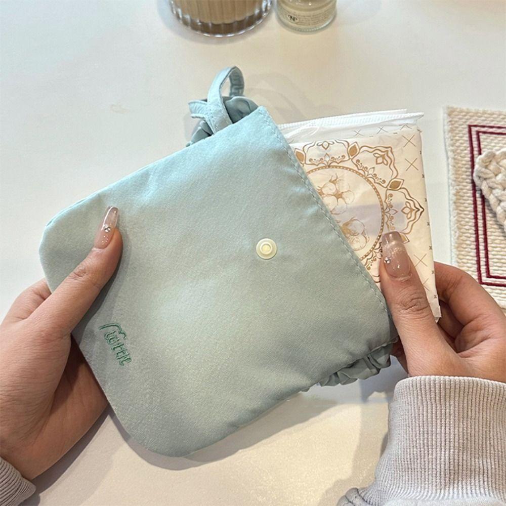 Bowknot Sanitary Napkin Storage Bag Cotton Cloth Bow Makeup Bag Creative Mini Cosmetic Bag Women