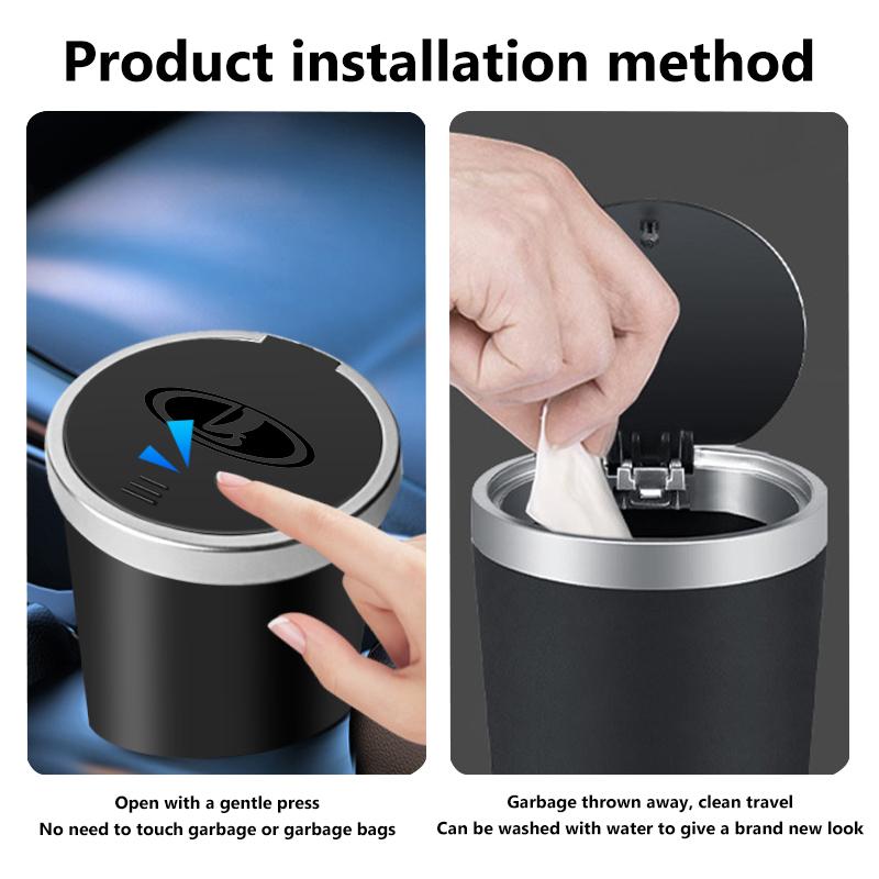 Car Logo Trash Can Cup Holder Portable Mini Waterproof Storage Garbage Bin For Lada Niva Vesta 4X4 Largus Priora Granta Samara ejw1