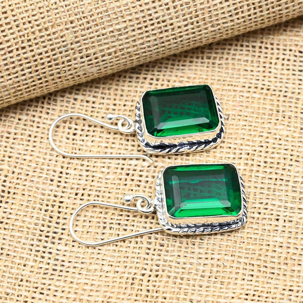 Ювелирные серьги ручной работы из стерлингового серебра 925 пробы с хром-диопсидом для женщин