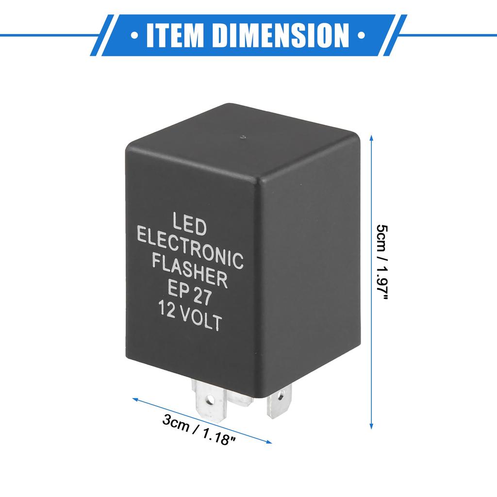 VekAuto Реле Электронное LED Реле-мигалка Фикс 5-контактное EP27 Мигалка поворотников Универсальный автомобиль Прочный пластик Черный