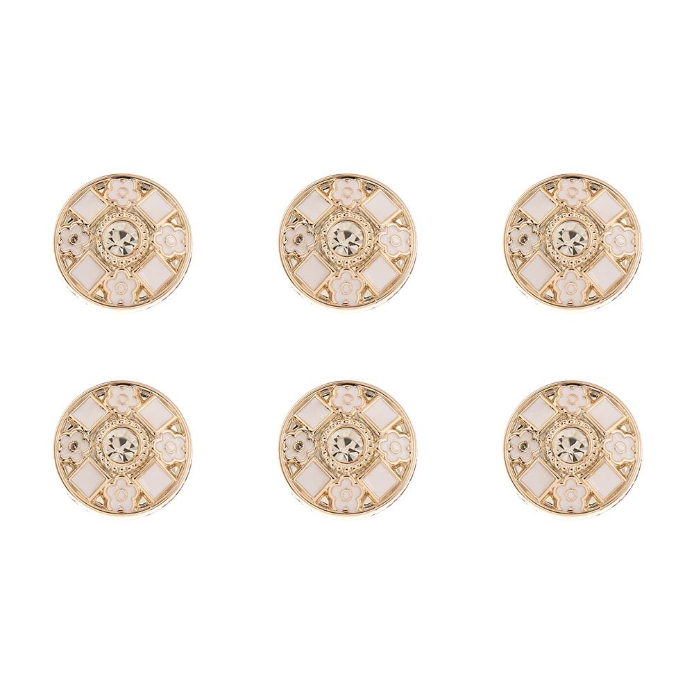 6pcs/set Detachable Adjustable Metal Button Clothing Crafts Decorative No Sewing Buttons Garment DIY Pearl Nail Accessories