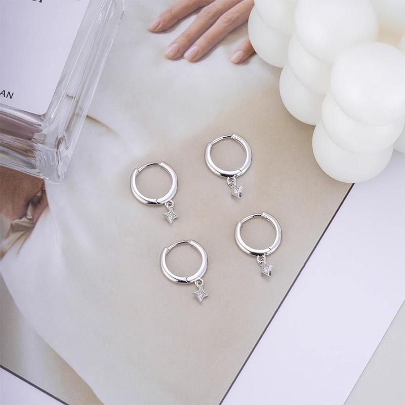 ANENJERY Гладкие геометрические серьги-звезды для нейтрального атмосферного высококачественного простого модного универсального ювелирного подарка