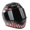 Motorcycle Helmet Shock Absorption Full Face Motorcycle Helmet With Removable Lining Red Pattern M