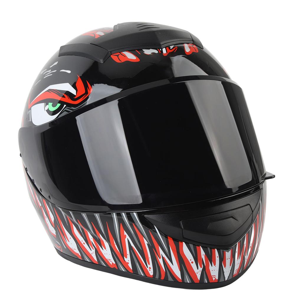 Motorcycle Helmet Shock Absorption Full Face Motorcycle Helmet With Removable Lining Red Pattern M