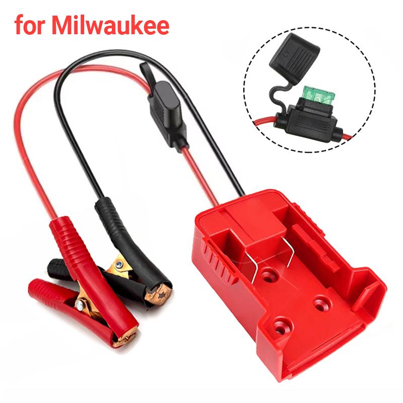Igniter Jump Starter for Makita DeWalt Milwaukee 18V Battery Car Booster Cable with Fuse Automotive Emergency Power DIY Adapter