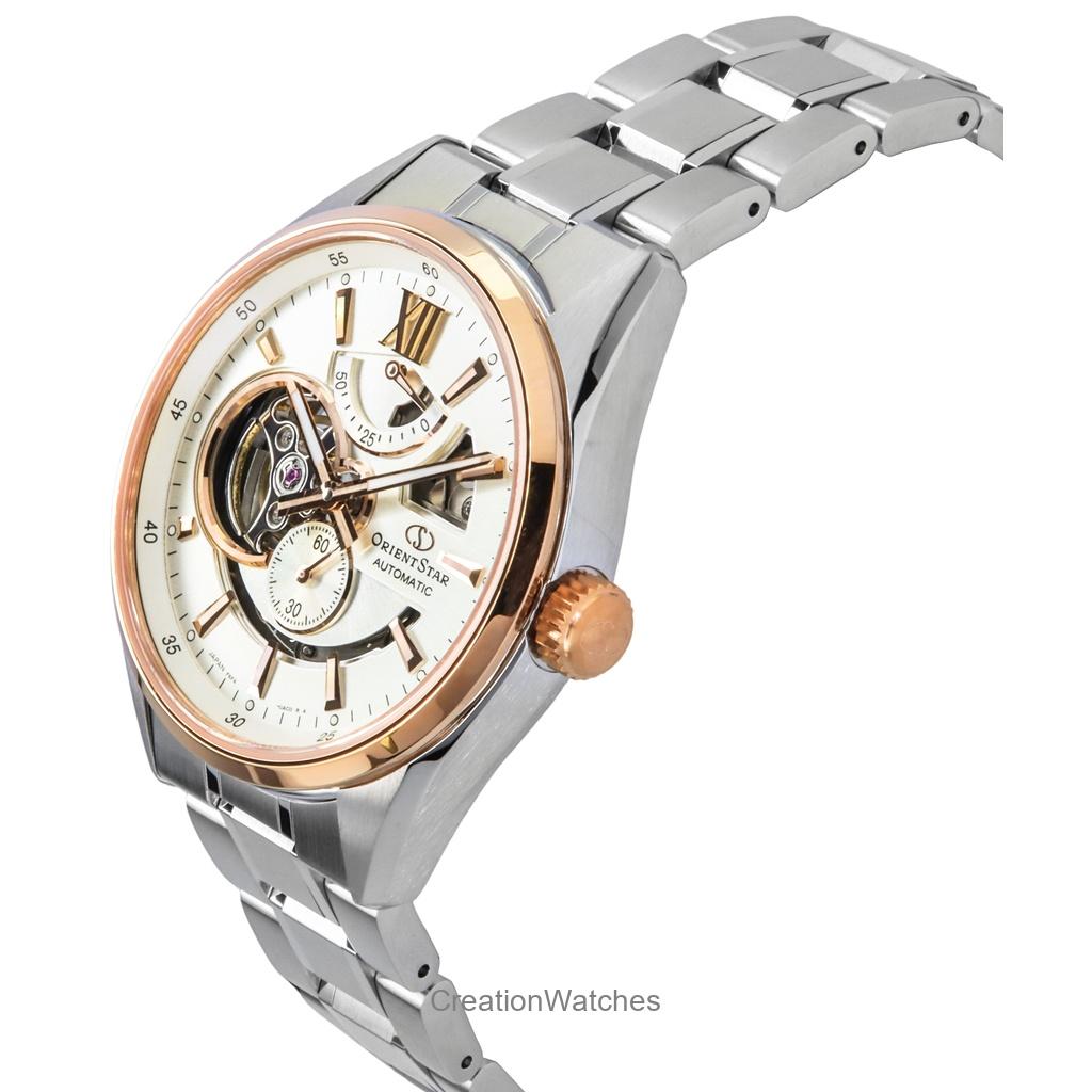 Orient Мужские часы Star Contemporary из нержавеющей стали с циферблатом цвета слоновой кости с автоматическим механизмом RE-AV0123G 100M