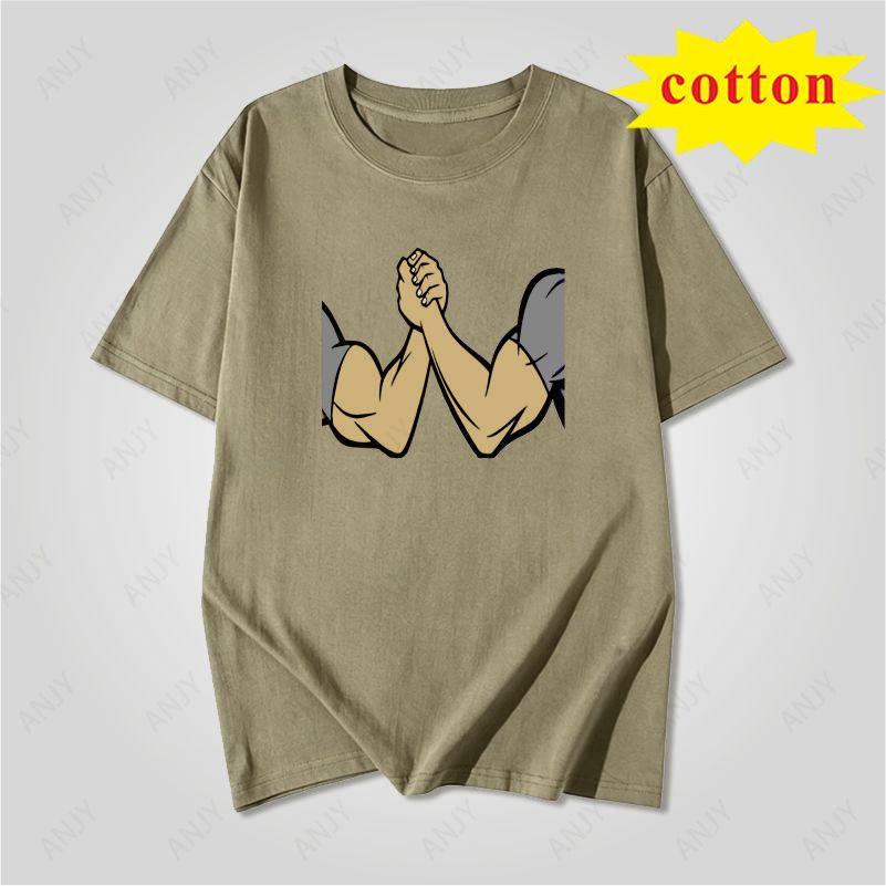 Simple Unity Handshake Printed Tshirt Versatile Basic Summer Unisex Top