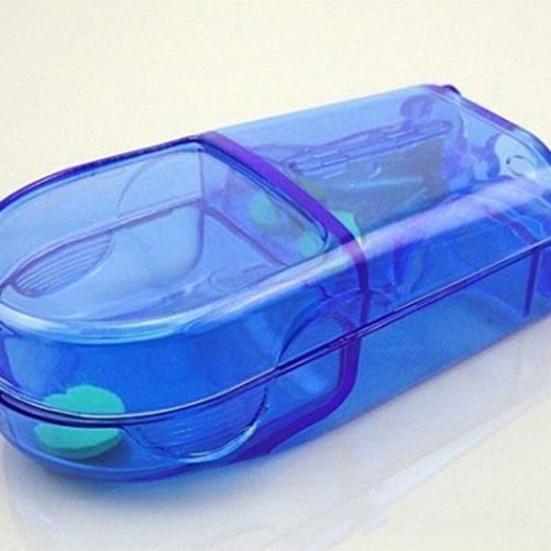 Medicine Tablet Pill Cutter Splitter Divider Storage Compartment Box Holder Case