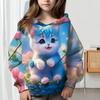 Детская одежда Толстовки Одежда для девочек Длинные рукава Милый принт кота Повседневная детская летняя осенняя одежда Детская одежда Верхняя одежда для улицы