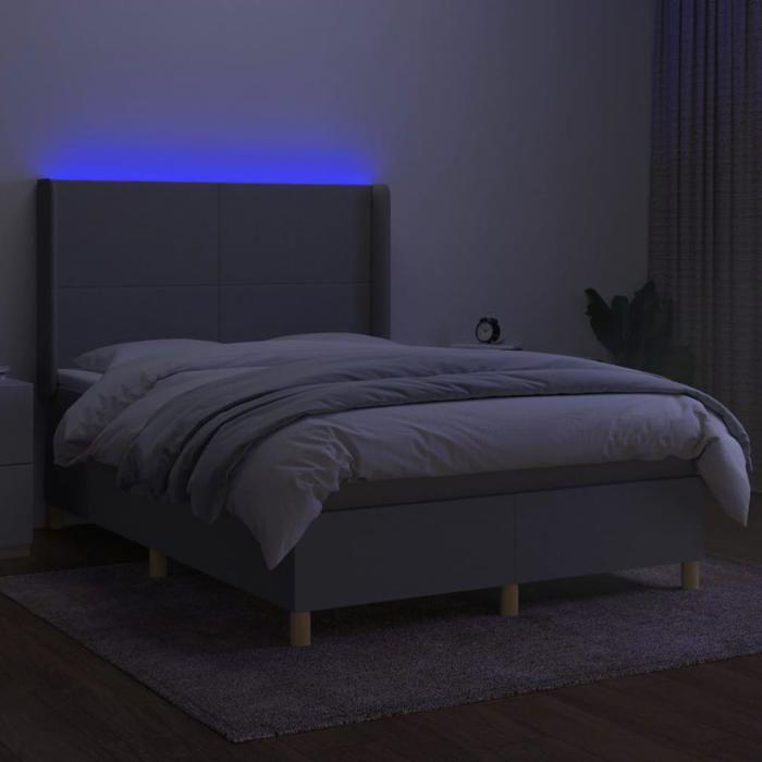 VidaXL Bed Slatted Base with Mattress and LEDs, Upholstered Bed, Double Bed, Adult Bed for Interior Bedroom, 3138709