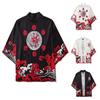 Men's Ink Painting Style Print Quick Dry Kimono Cardigan With Seven Part Sleeves