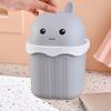 Desktop Trash Can with Lid Large Capacity Cartoon Shape Rectangle Creative Mini Garbage Can Waste Basket