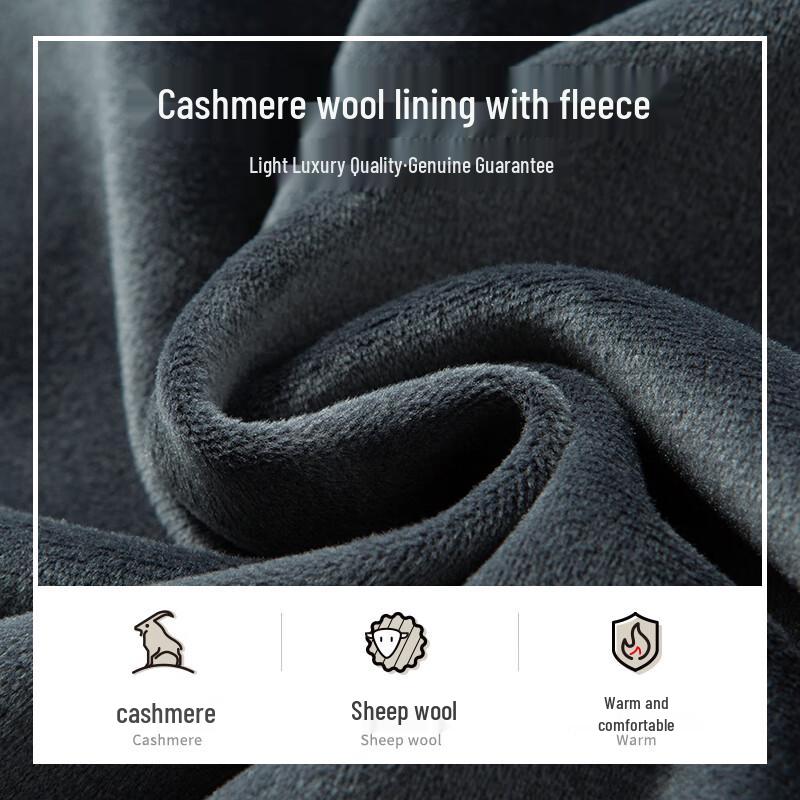 MONTAGUT Men's Winter Thickened Round Neck Wool & Cashmere Blend Sweater with Print