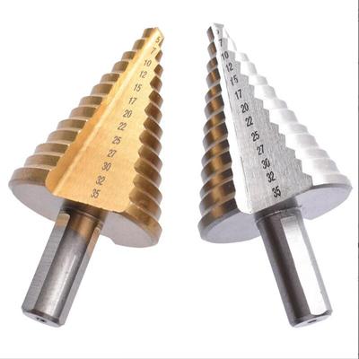 5-35 мм Ступенчатое сверло из быстрорежущей стали с титановым покрытием Сверло для дерева и металла HSS Электроинструмент Фреза для отверстий Промышленный разверточный инструмент
