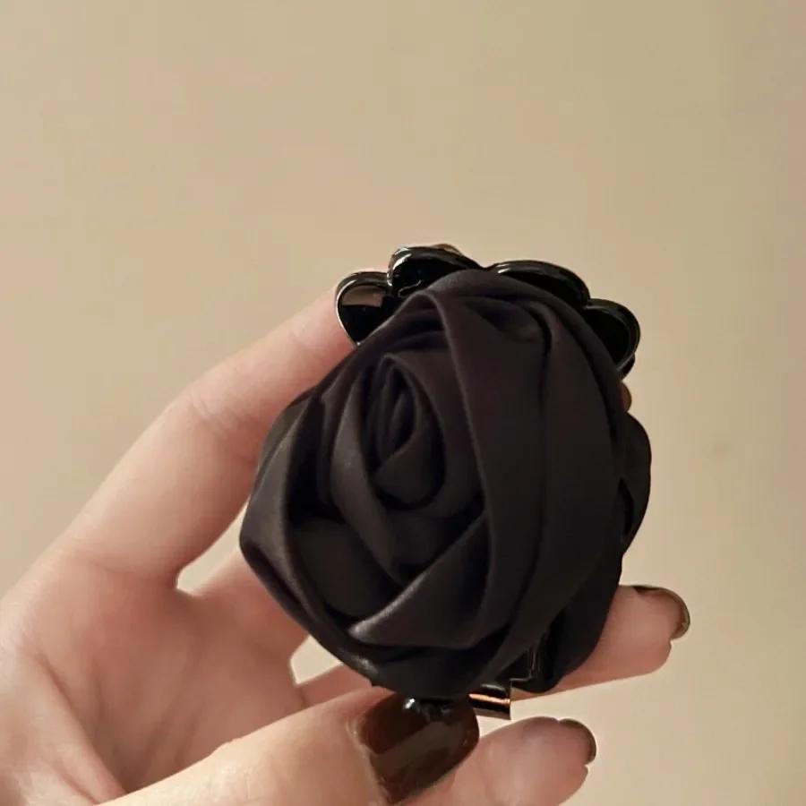 Заколка для волос в виде цветка розы для женщин и девочек, элегантная заколка для волос в виде акулы, маленькая заколка для волос в виде цветка, милая, милая модная заколка для волос