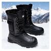 Новые мужские хлопковые ботинки на зиму, с плюшем и толстыми высокими сапогами, водонепроницаемые и противоскользящие, хлопковые ботинки на одну ногу