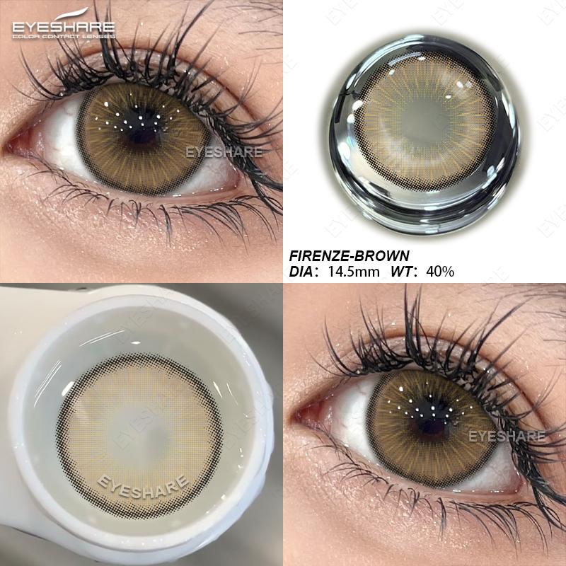 Eyeshare Цветные контактные линзы 2 шт., годовые одноразовые, натуральные, большие, синие линзы, красивые мягкие линзы для глаз, красивые зеленые линзы для зрачков