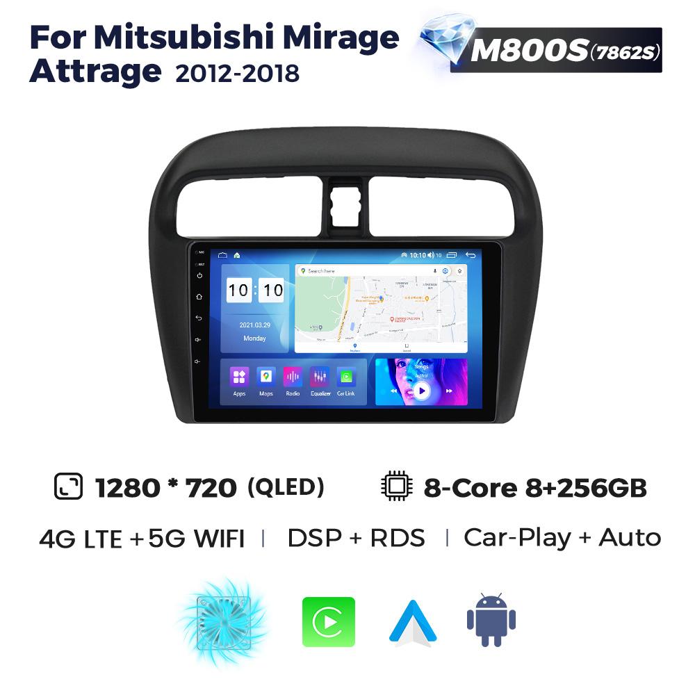 9'' Android автомобильный радиоприемник стерео для Mitsubishi Mirage Attrage 2012-2018 2019 Space Star 2014 мультимедийный видеоплеер 2Din головное устройство