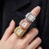 Punk Rings Jewelry Clock Heart Shape Finger Watch Ring Cool Roman Quartz Watch  Women
