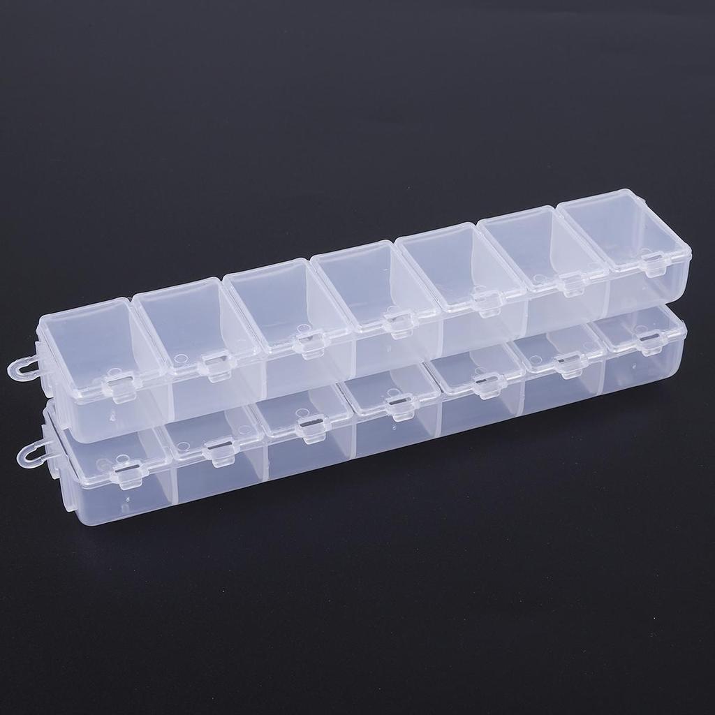 7 Compartments Adjustable Practical Long Storage Box Bead Ring Box Jewelry Presentation Organizer