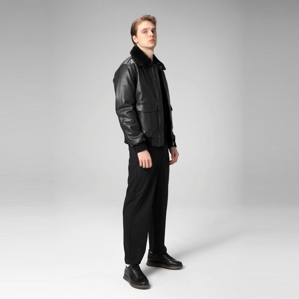 Dericlub Мужское пальто из 100% натуральной кожи