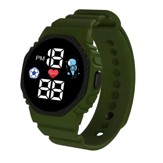 Светящиеся электронные наручные часы изысканные квадратные высокоточные светодиодные детские футбольные цифровые