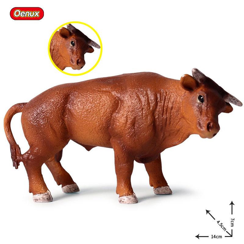 Oenux Симуляция Милые Фермерские Животные Молочная Корова Крупный Рогатый Скот Теленок Ангус Бык Вол Бык Буйвол Модель Фигурки Игрушка Развивающая Милая Подарок Ребенку