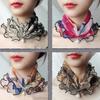 WTEMPO 4PCS Spring Summer Short Mesh Scarves with Pearl Retro Elegant Fashion Versatile Casual Fake Collar Scarves