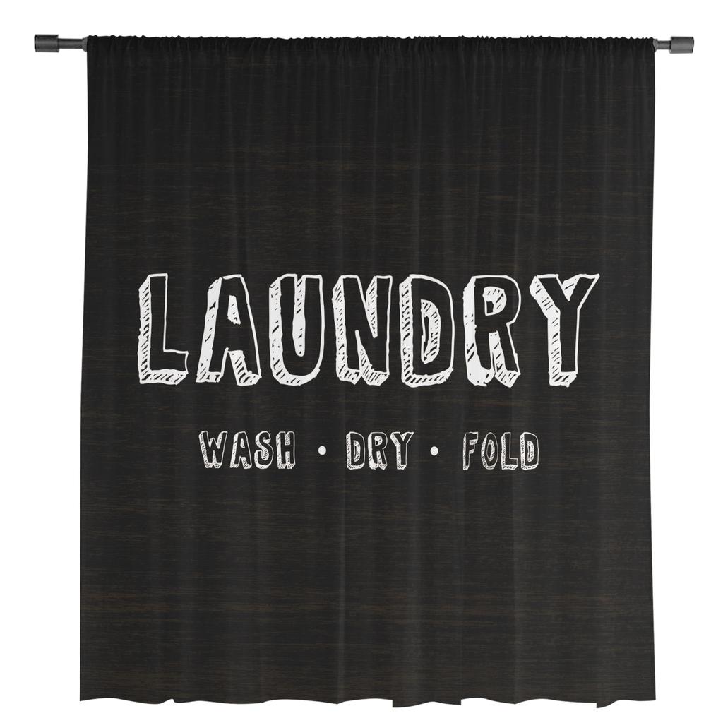 Текст Прачечная Тюль Современные Прозрачные Шторы для Кухни Гостиной Спальни Шторы Украшение