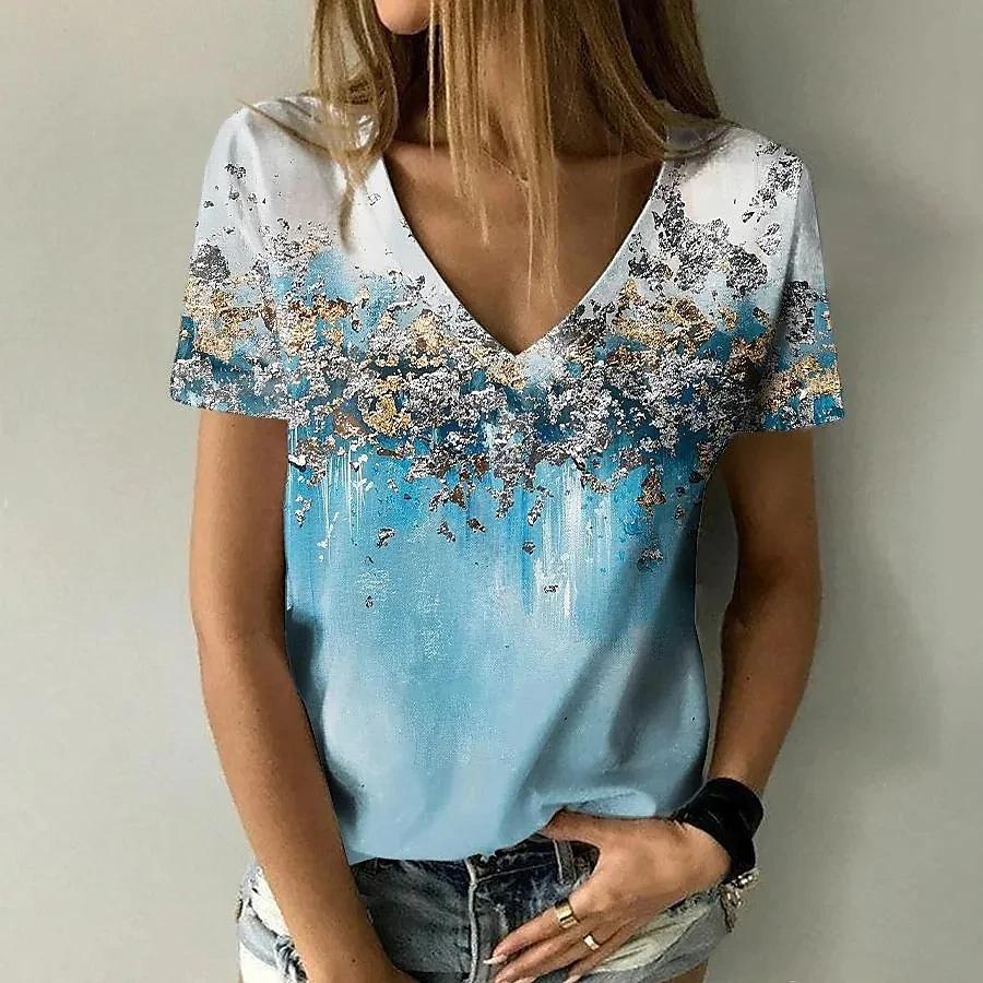 Summer T-shirt for Women Tops Women T-shirt Flower 3D Print Child Adult T-shirt Fashion Short Sleeve Casual Female Clothing