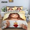 Пододеяльник с изображением Иисуса, комплект постельного белья с изображением Священного Иисуса, подходит для христианского постельного белья с изображением Иисуса, благослови вас Бог, подарки