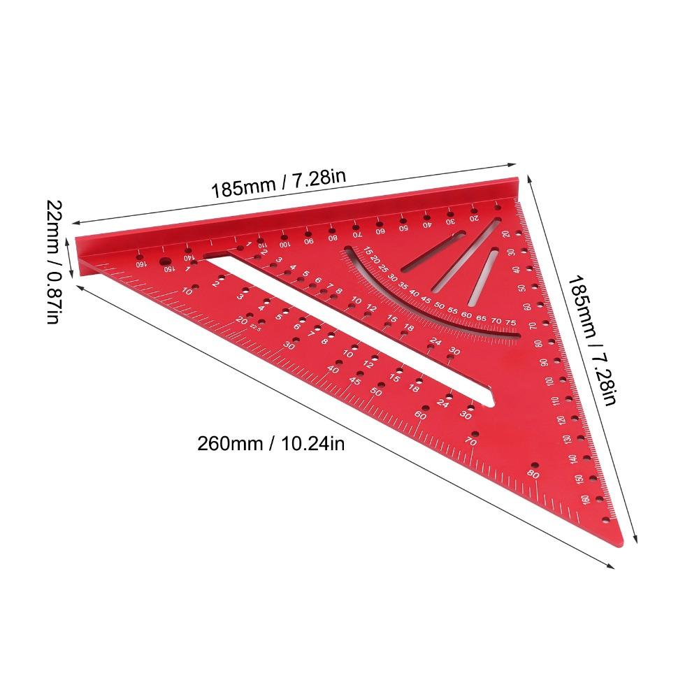 Clear Scales Aluminum Triangle Ruler 90° Right Angle Multi Angle Tool Angle Ruler Measuring